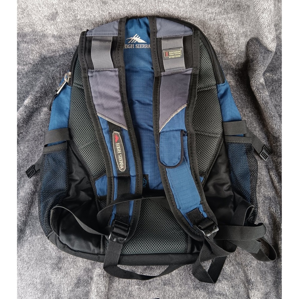 High Sierra Backpack Blue Gray School Travel Hiking Book Bag - Picture 2 of 16